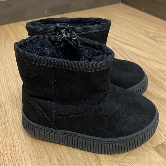 Cat & Jack Black Ankle Boots Sz 5 Kids Baby Girls - Picture 1 of 5